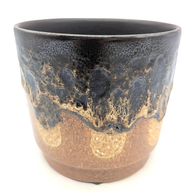 Offered is a mid 20th Century Sheurich Keramik glazed stoneware earth-toned planter or cachepot made in West Germany some...