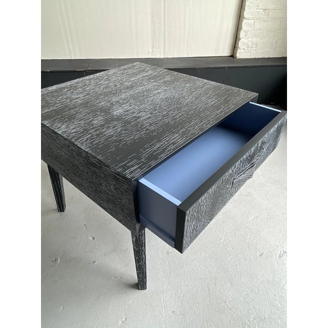 Wood 1970s Modern Black Cerused End Table For Sale - Image 7 of 9