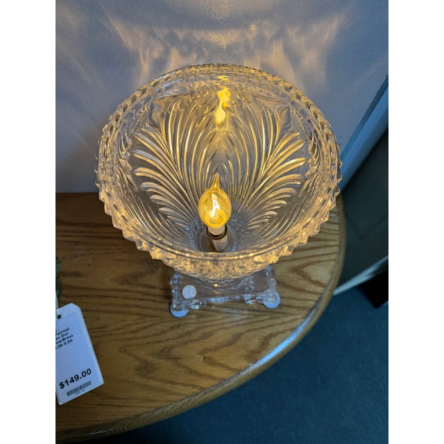 Glass Pressed Glass Urn Style Table Lamp For Sale - Image 7 of 12