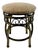 1990s Vintage Boho Chic Traditional Swivel Counter Stool With Linen Tweed Cushion For Sale