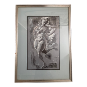 Milton Hebald Mid-Century Figurative Nude Painting, Signed & Dated 1965