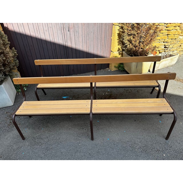 Vintage School Benches, 1970s, Set of 2 For Sale - Image 10 of 10