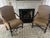 Pair of Sherrill Carved Wood Damask Armchairs With Nailhead Trim Pair of Sherrill Carved Wood Damask Armchairs With Nailhead Trim For Sale In Detroit - Image 6 of 17