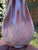 Jozefina Krosno, Poland 17" Vintage Art Glass Vase, Cased Interior W Blue Iridescent For Sale - Image 4 of 7