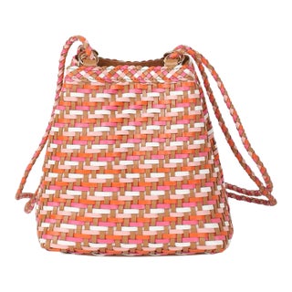 Annick Cognac / White / Orange Multi Small Bucket Crossbody For Sale