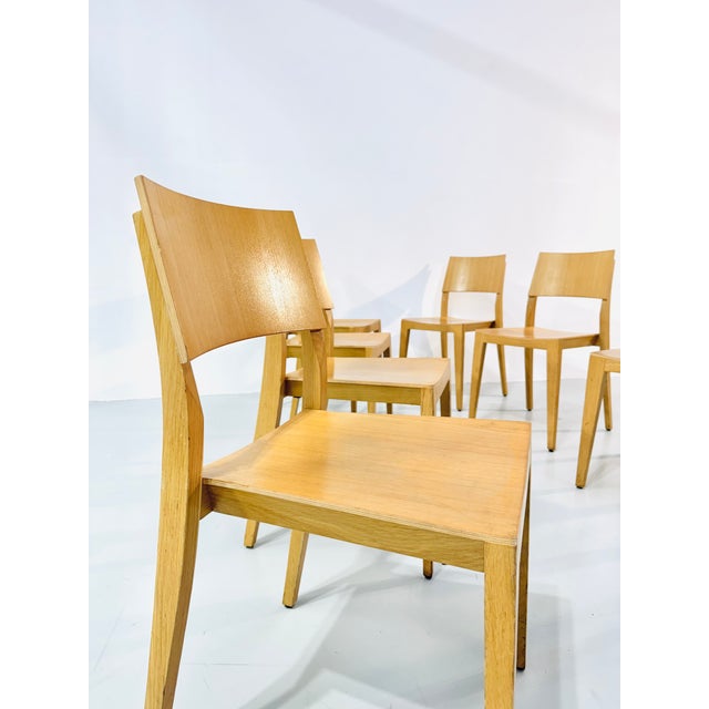 Vintage Beech Dining Chairs, 1980s, Set of 8, in Good conditions. Designed 1980 to 1989