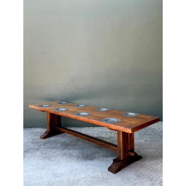 Vintage Monumental Metal Plate Refractory Monastery Table For Sale - Image 4 of 13