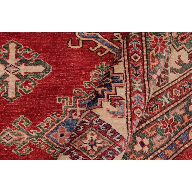 Beige Rustic Super Kazak Red/Beige Wool Rug - 8'9'' X 11'8'' For Sale - Image 8 of 10