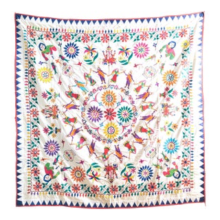 1950s Vintage Handmade Indian Wedding Tapestry For Sale