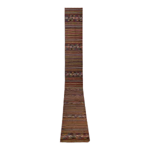 Turkish Handmade Runner Kilim - Tan Extra Long Stair Rug 2'3'' X 24'9''