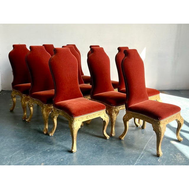 Persimmon Vintage Boho Dennis and Leen Baroque Dining Chairs After- Set of 10 For Sale - Image 8 of 10