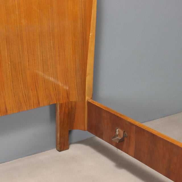 Vintage Double Bed in Walnut Veneer, 1950s For Sale - Image 5 of 9