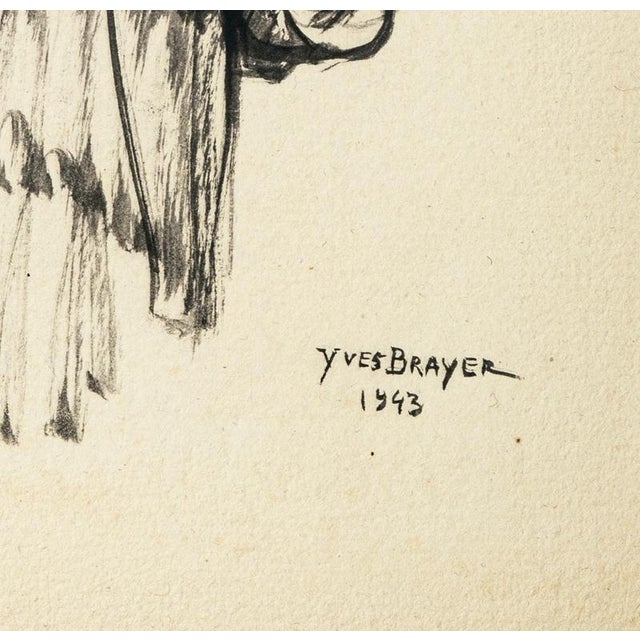 La Masque is an original drawing realized by Yves Brayer (1907-1990) in 1943. The artwork depicts a man with a masque in...