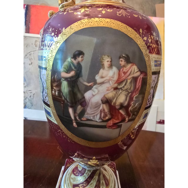 Late 19th Century Antique Pair of Royal Vienna Palace Ewers Neoclassical For Sale - Image 5 of 16