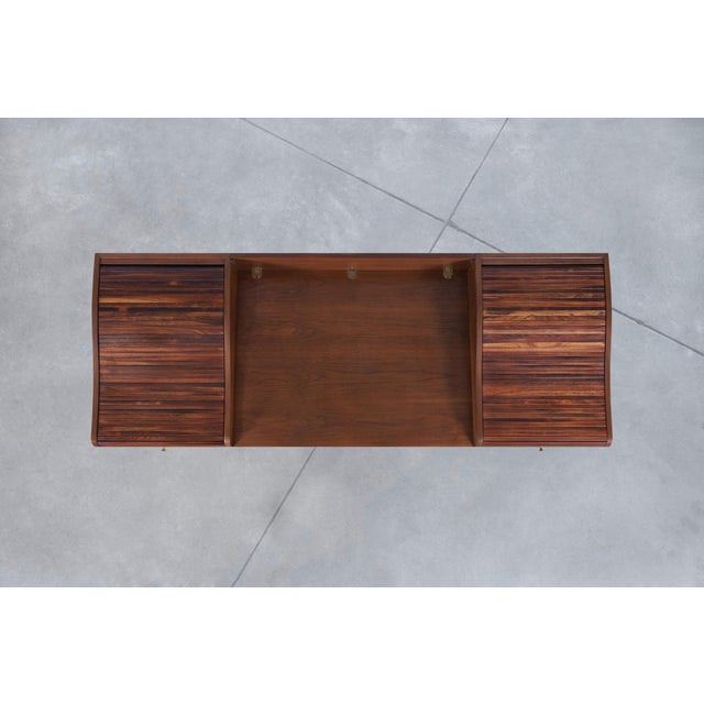 Vintage Rosewood Tambour Door Desk by Edward Wormley for Dunbar, 1950s For Sale - Image 13 of 15