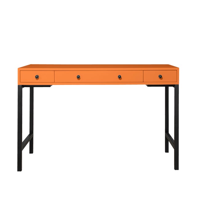 David Francis Maple Writing Desk - Orange For Sale - Image 4 of 8