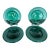 1960s Hand Blown Green Glass Plates- Set of 6 For Sale