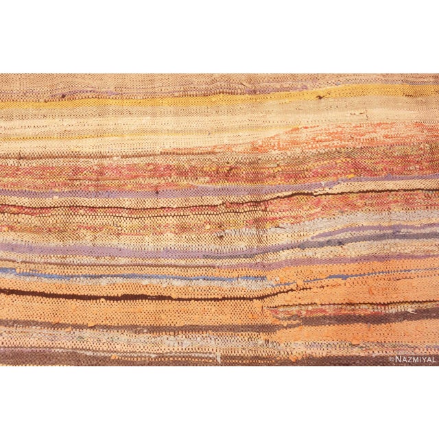 Textile Nazmiyal Collection Soft Warm Colors Vintage Moroccan Flat Weave Rug For Sale - Image 7 of 7