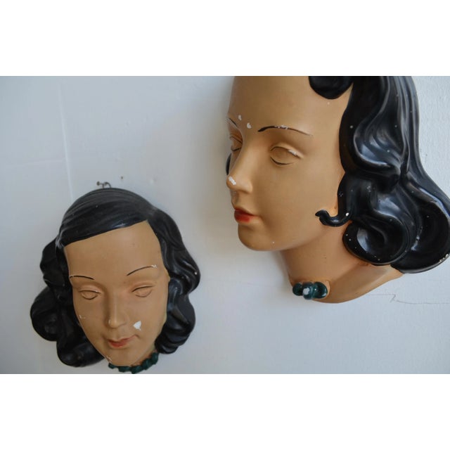 Mid Century Women's Face Masks - a Pair For Sale - Image 10 of 13
