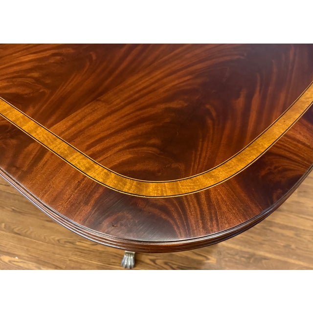 Wood Georgian Style Mahogany Dining/Banquet Table by Leighton Hall - Showroom Sample For Sale - Image 7 of 18
