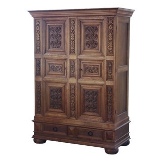 Vintage Danish Brutalist Cabinet in Oak, 1890s For Sale