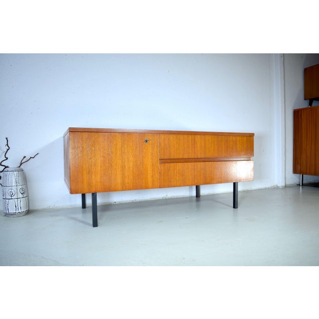 Black Mid-Century Modern German Sideboard in Teak, 1960s For Sale - Image 8 of 8