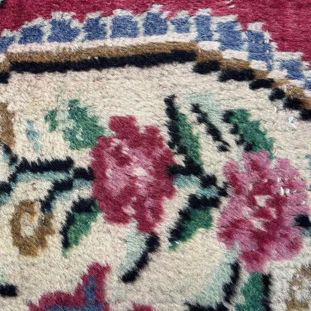 Large Vintage Turkish Handmade Rug Cushion Cover For Sale - Image 10 of 11