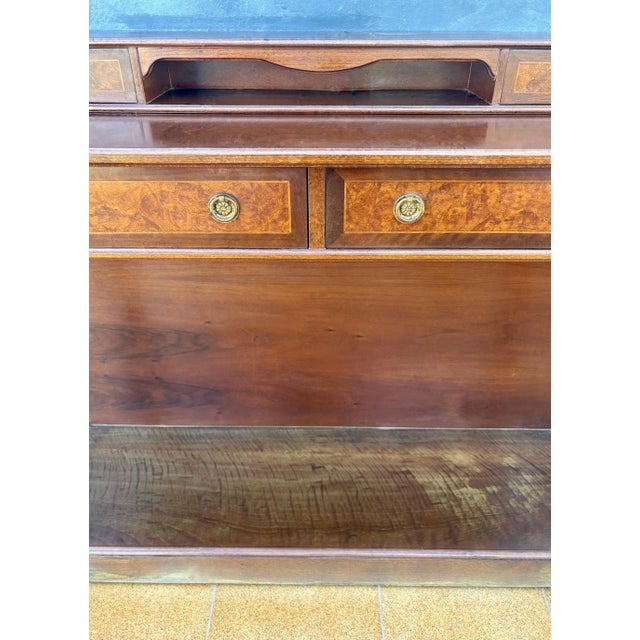 1960s Elegant Empire Style Console with Burlwood Veneer and Bronze Details For Sale - Image 10 of 12