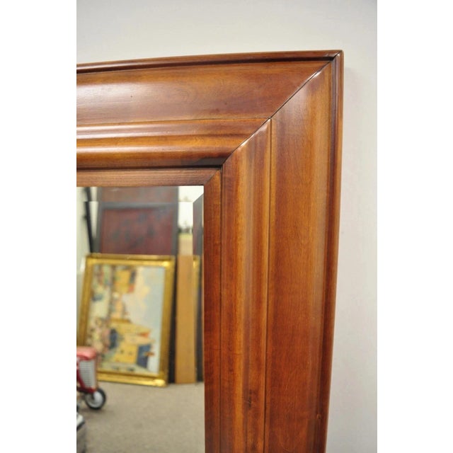Traditional Large Cherry Wood Frame Beveled Glass 65" Tall Dressing Wall Mirror For Sale In Philadelphia - Image 6 of 10