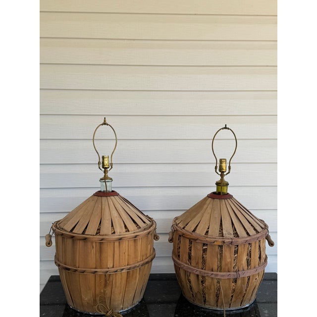 Antique Crated French Demijohn Lamps - a Pair For Sale In Greenville, SC - Image 6 of 10