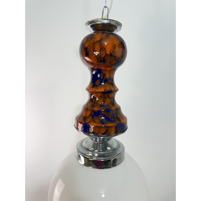 Spherical Pendant Light in Glass and Ceramic, Italy, 1970 For Sale - Image 8 of 11