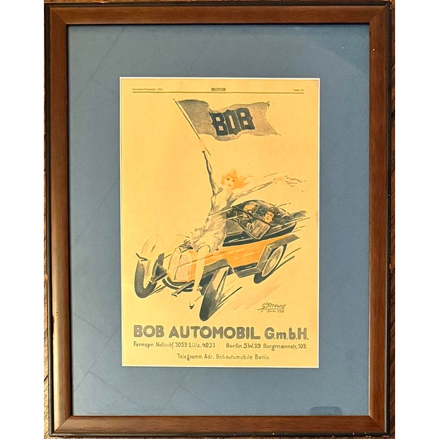 1920s 1920s Promotional Poster for Bob Automobil G.m.b.H. (Later Bob Automobil Ag), a Berlin-Based Car Producer For Sale - Image 5 of 5