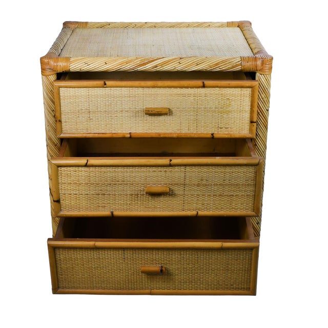 Coastal 1970s Twisted Rattan and Cane Chest Attributed to Bielecky Brothers For Sale - Image 3 of 5