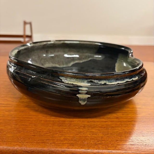Ceramic Signed Vintage Japanese Tamba Tachikui Ware Studio Pottery Bowl For Sale - Image 7 of 15