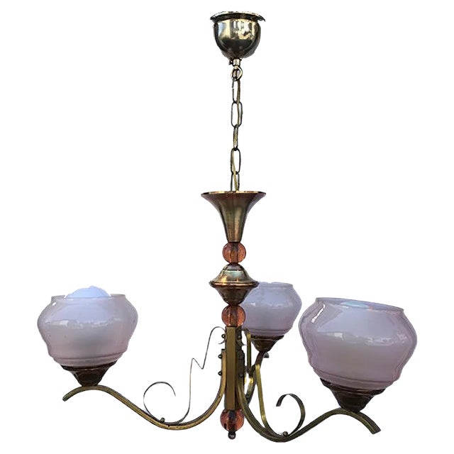 Art Deco Chandelier, 1950s For Sale