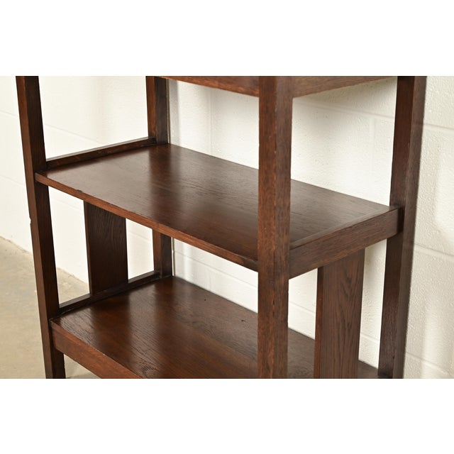 Wood Lifetime Furniture Antique Mission Oak Arts and Crafts Bookcase or Magazine Rack, Circa 1910 For Sale - Image 7 of 12