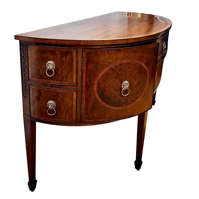 Early 20th Century Federal-Style Mahogany Demilune Sideboard For Sale - Image 5 of 18