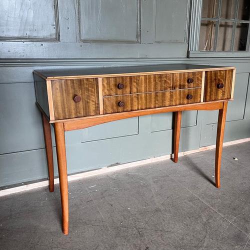 Walnut Cane and Bamboo Dressing Table by Vesper, 1950s For Sale - Image 3 of 7