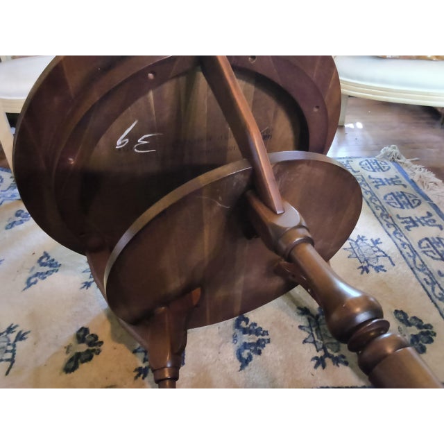 1963 Mid-Century Solid Cherry Two-Tier Accent Table – Bucks County Provincial For Sale - Image 10 of 11