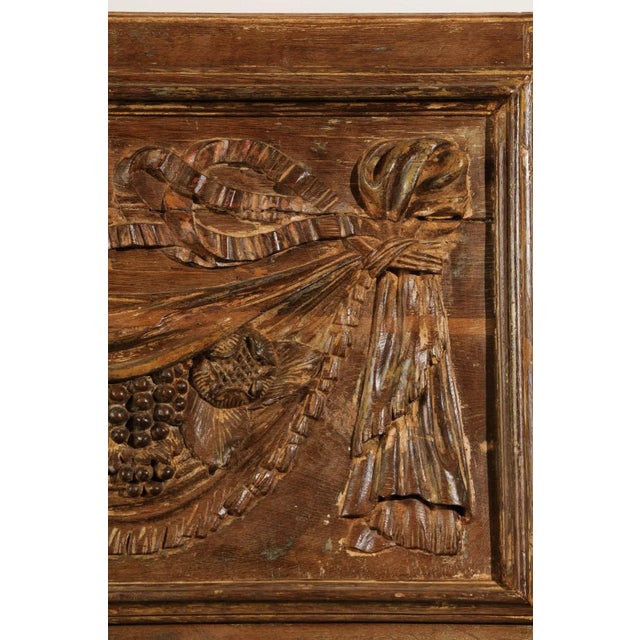 18th Century Architectural Panels with Swags Hand Carved in Low-Relief - A Pair For Sale - Image 4 of 13
