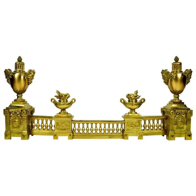 Large 19th Century French Ormolu on Brass Fire Fender For Sale - Image 5 of 5