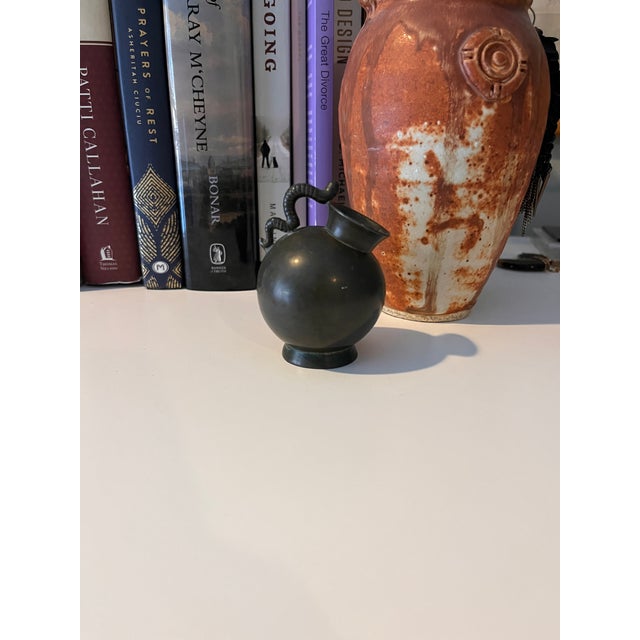 Antique Miniature Art Deco Diskometal Vase/Sculpture by Just Andersen | 1920s | Denmark For Sale - Image 6 of 10