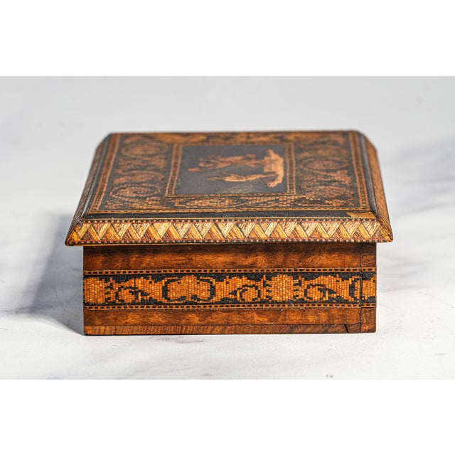 Exceptional Antique Grand Tour Marquetry Wood Box Italian Inlaid Victorian Decorative Home Decor For Sale - Image 10 of 13