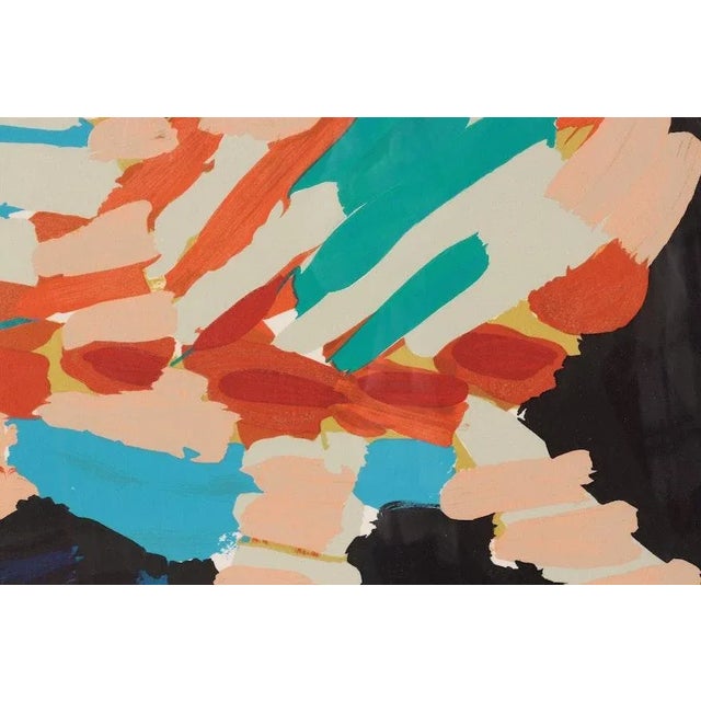 1970s Original Vintage 20th Century Karel Appel Framed Abstract Pencil Signed & Numbered Color Lithograph "Smiling Cat," For Sale - Image 5 of 11