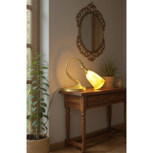Art Nouveau Lamp in Gilt Bronze and Pâte De Verre by Muller Frères for Muller Frères, 1900 For Sale - Image 3 of 18