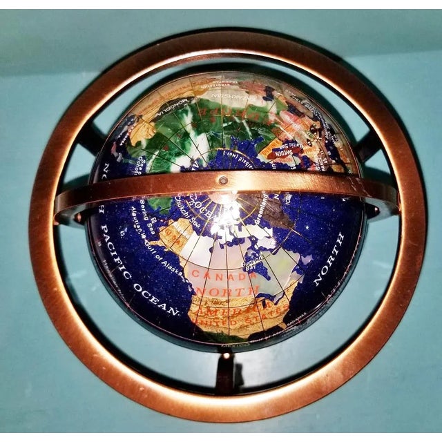 Metal 1980s Stone World Globe For Sale - Image 7 of 8