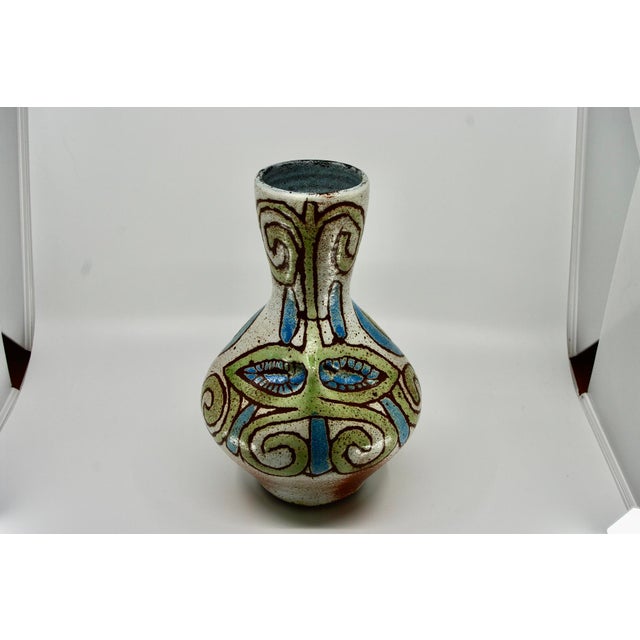D'Accolay Ceramic Vase with Ethnic Decoration, 1960 For Sale - Image 3 of 9