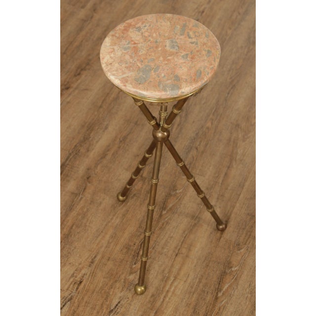 High Quality Brass Base Table or Plant Stand with Round Marble Top