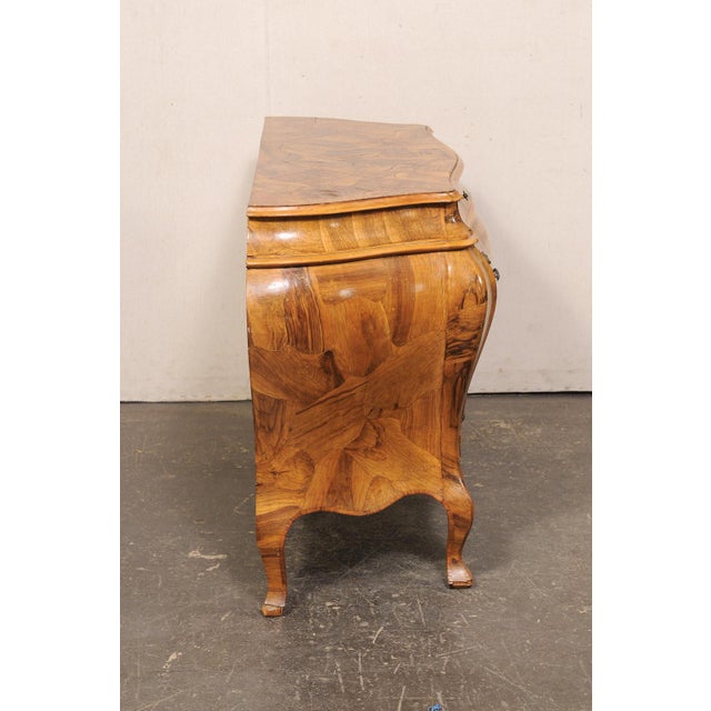 Mid 20th Century Mid 20th Century Italian Beautifully Veneered Bombé Chest For Sale - Image 5 of 14
