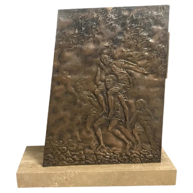 Copper & Travertine Book Holder For Sale